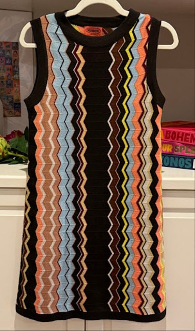 Missoni for Target Zig Zag Knit Sleeveless Shift Dress Multicolor Chevron Sz S